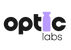 Logo for Optic Labs with optic in bold black letters. The i is stylized as a purple laboratory vial. Labs is written in lowercase thin black letters underneath. Optic Labs Au